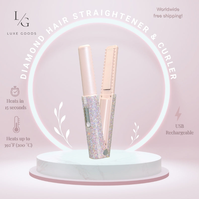 Diamond Wireless Hair Straightener & Curler