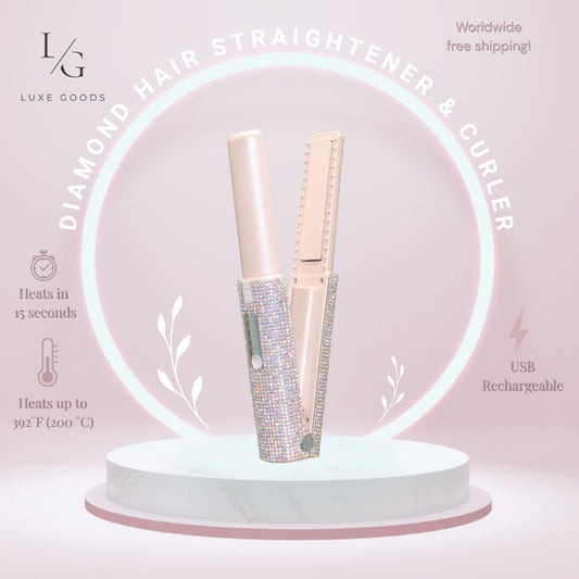 Diamond Wireless Hair Straightener & Curler